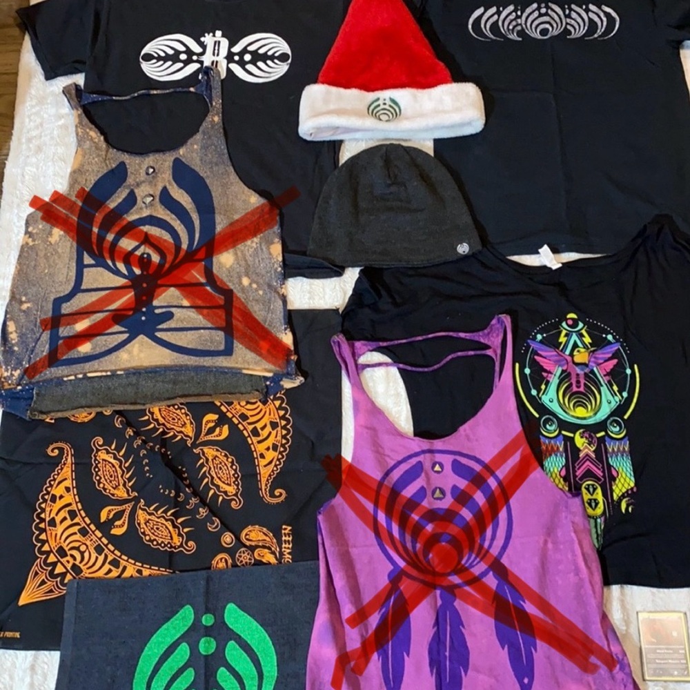 Bassnectar lot huge haul shirts beanie hat bandana tops bass head dj lot